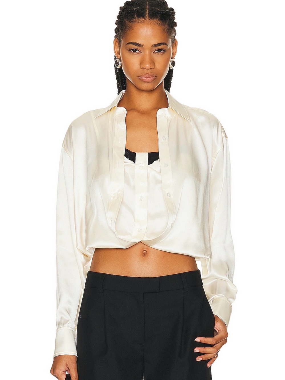 Alexander Wang Integrated Camisole Silk Shirt
